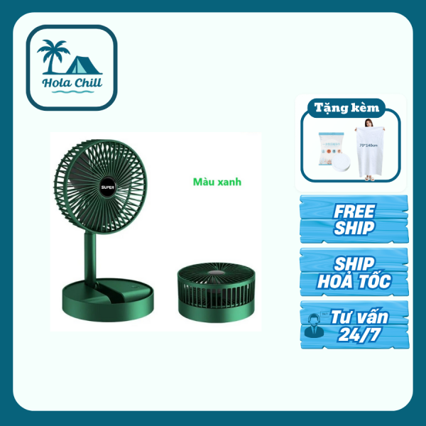 Quạt mini sạc USB gấp gọn, tích điện và điều chỉnh độ cao tiện lợi