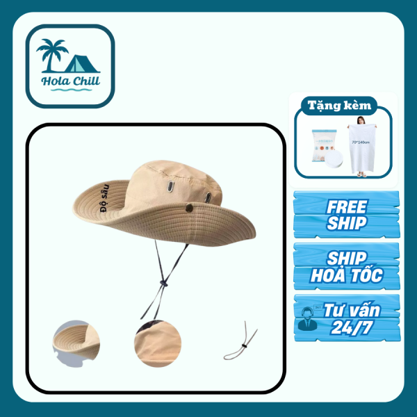 Mũ Bucket, Mũ tai bèo nơ SOLILA có dây rút, Nón cao bồi nam nữ đi biển chất vải mỏng nhẹ thoáng mát, che nắng tốt - Ảnh 2