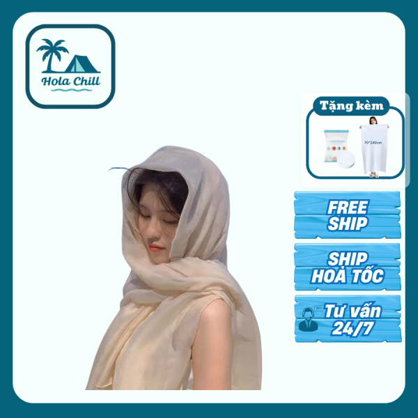 Khăn Choàng Chất Đũi Đi Biển